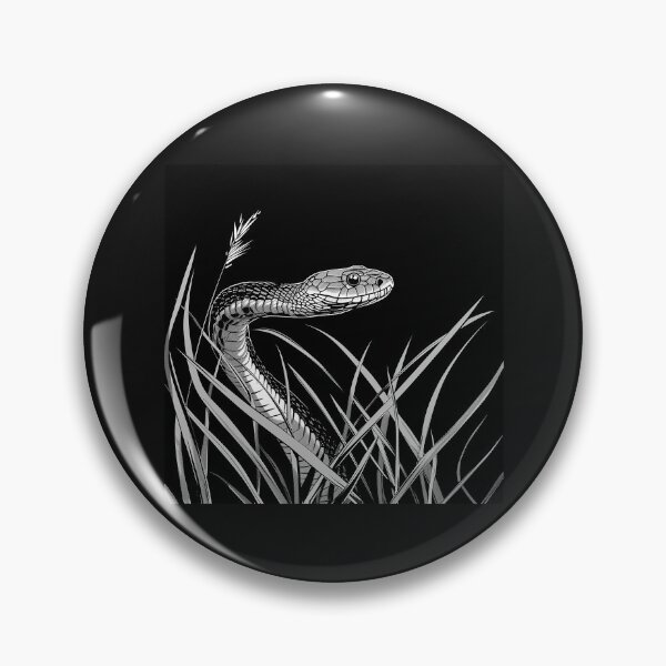 Item preview, Black and White Snake in Tall Grass Art designed and sold by inkoutninja.