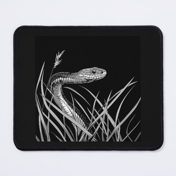 Item preview, Black and White Snake in Tall Grass Art designed and sold by inkoutninja.