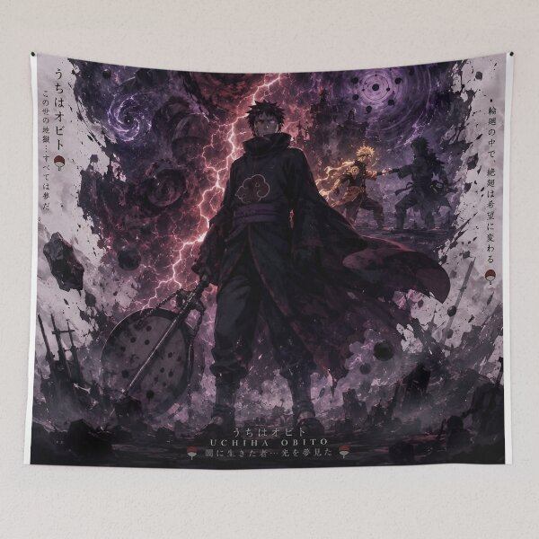 Artikelvorschau, Uchiha Obito – Die Tragödie eines gebrochenen Shinobi | Düsterer Anime-Krieger mit violettem Blitz entworfen und verkauft von Dyan4.