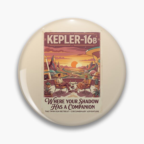 Item preview, Kepler-16b Retro NASA Travel Poster Double Sunset designed and sold by RetroRewind Studio.