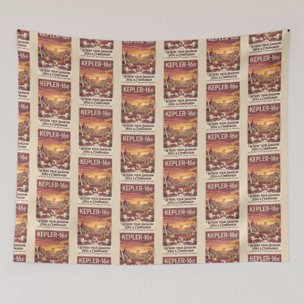 Item preview, Kepler-16b Retro NASA Travel Poster Double Sunset designed and sold by RetroRewind Studio.