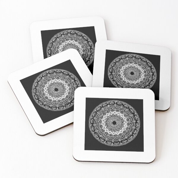 Item preview, Eternal Harmony Mandala – White Ink on Black designed and sold by ZippyVibes81.