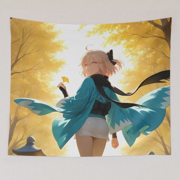 Item preview, Sakura Saber Okita Souji Fate Grand Order Golden Autumn Walk designed and sold by 108Recordings.