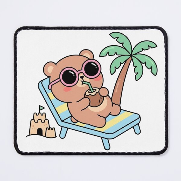 Item preview, Enjoying the Beach | Cute Bear Relaxing in Summer Vibes designed and sold by morning sun.