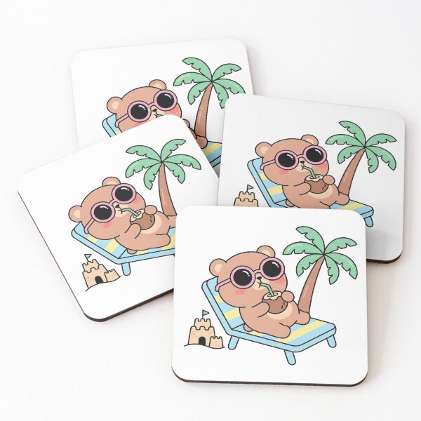 Item preview, Enjoying the Beach | Cute Bear Relaxing in Summer Vibes designed and sold by morning sun.