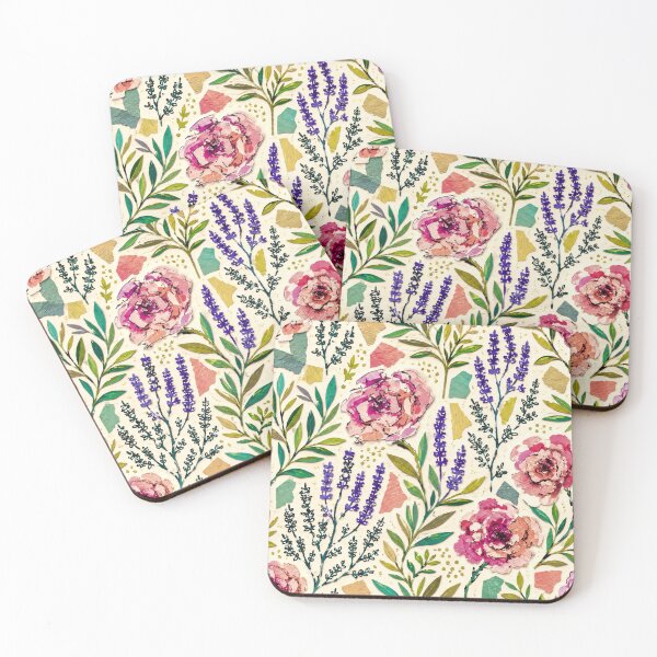 Item preview, Handcrafted Floral Collage Pattern | Seamless Roses, Lavender & Botanical Paper Cut Design designed and sold by SWSandraWechner.