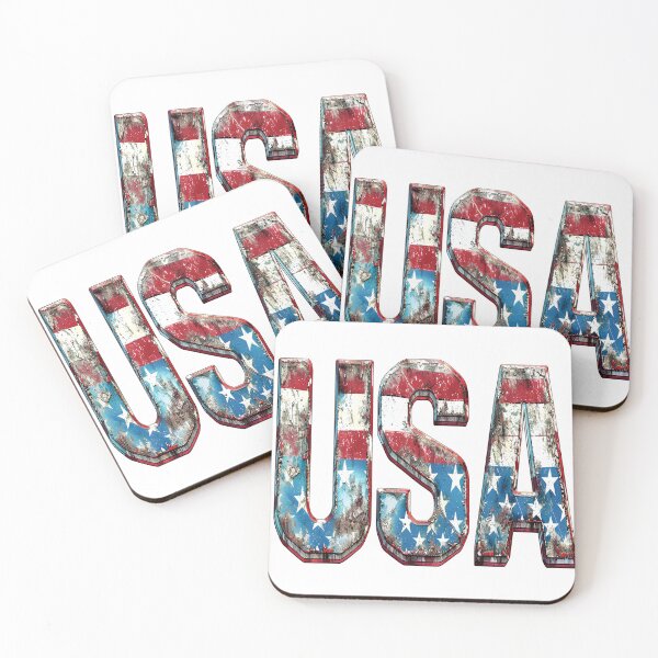 Item preview, Patriotic USA Letters Distressed Metal American Flag Art designed and sold by NotasCreativa.