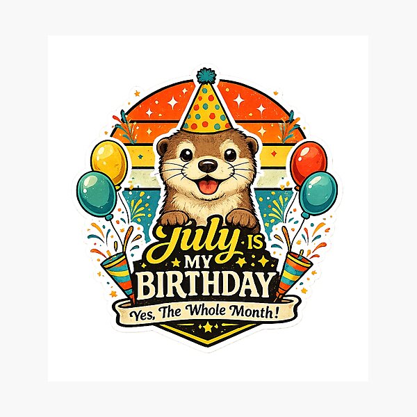 Item preview, Cute Otter Birthday july summer cool designed and sold by QuiteOrbit.