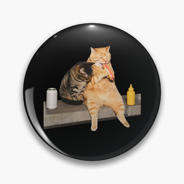 Item preview, Cats Eating Hotdog Funny Meme designed and sold by Hedoraxe.