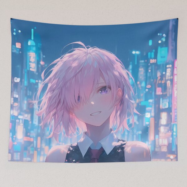 Item preview, Mash Kyrielight Fate Grand Order Neon City Night Rain designed and sold by PMartistStudio.