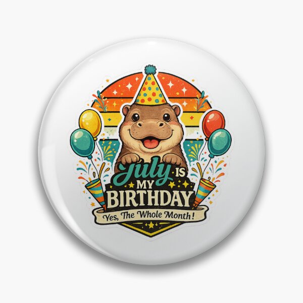 Item preview, Cute Hippo Birthday july summer cool designed and sold by QuiteOrbit.