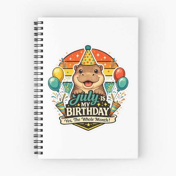 Item preview, Cute Hippo Birthday july summer cool designed and sold by QuiteOrbit.