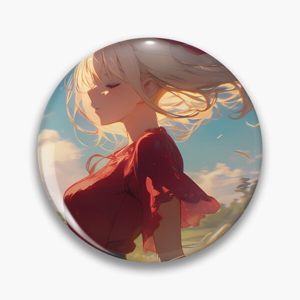 Item preview, Chisato Nishikigi Lycoris Recoil Red Dress Sunset Field Serenity designed and sold by PMartistStudio.