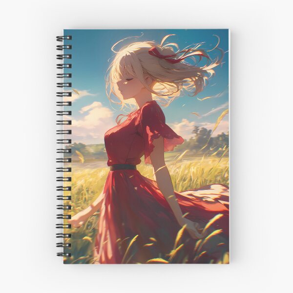 Item preview, Chisato Nishikigi Lycoris Recoil Red Dress Sunset Field Serenity designed and sold by PMartistStudio.