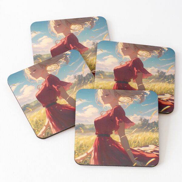 Item preview, Chisato Nishikigi Lycoris Recoil Red Dress Sunset Field Serenity designed and sold by PMartistStudio.