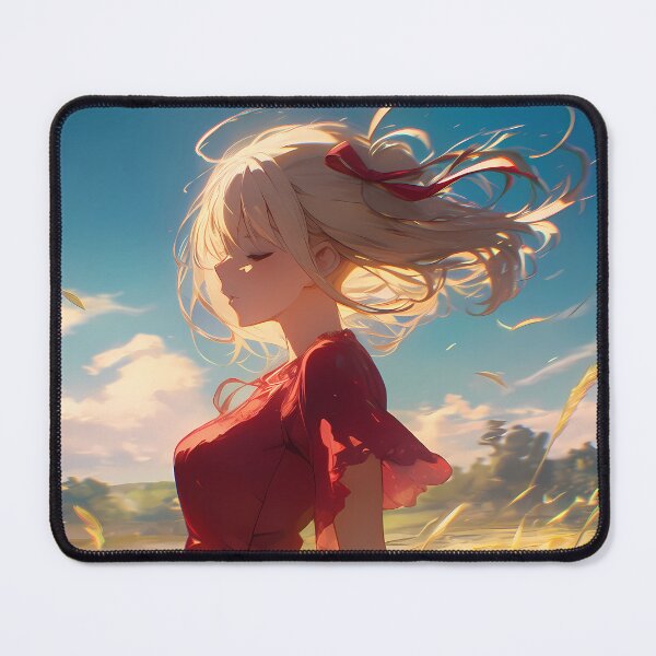 Item preview, Chisato Nishikigi Lycoris Recoil Red Dress Sunset Field Serenity designed and sold by PMartistStudio.
