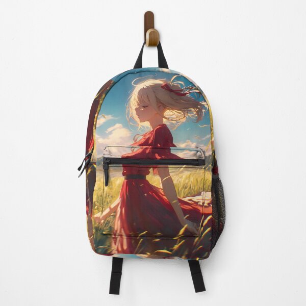 Item preview, Chisato Nishikigi Lycoris Recoil Red Dress Sunset Field Serenity designed and sold by PMartistStudio.