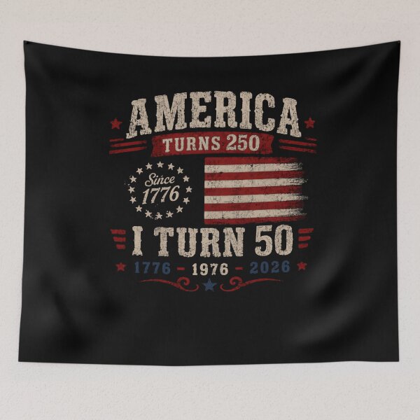 Item preview, America Turns 250 I Turn 50 Patriotic American 50th Birthday 2026 designed and sold by HumansStuck12.