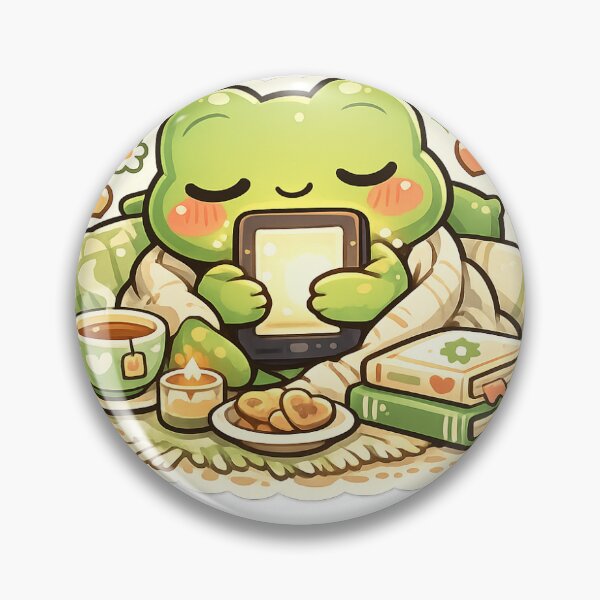Item preview, Kindle Frog Sticker Kawaii Digital Reader Aesthetic for BookTok Fans & Book Lovers designed and sold by CutePrintCorner.