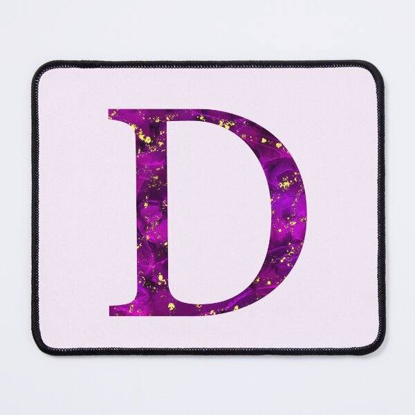 Item preview, Monogram letter D in pink color with gold accents, alcohol ink digital art designed and sold by SweetLilith.
