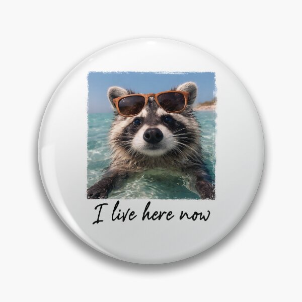 Item preview, I Live Here Now Raccoon designed and sold by Home-Crea-Abode.