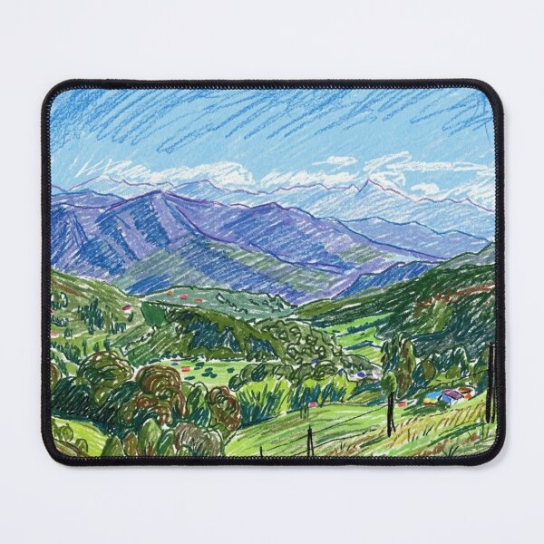 Item preview, Mountainous landscape with meadows and hills designed and sold by CristianCEB.