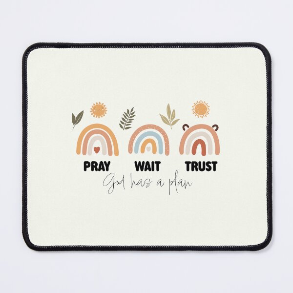 Item preview, Pray Wait Trust God Has a Plan Boho Rainbow Christian Faith Quote designed and sold by JirehKollezion.