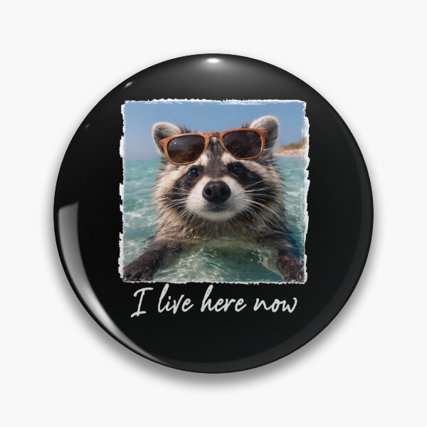Item preview, I Live Here Now Raccoon designed and sold by Home-Crea-Abode.