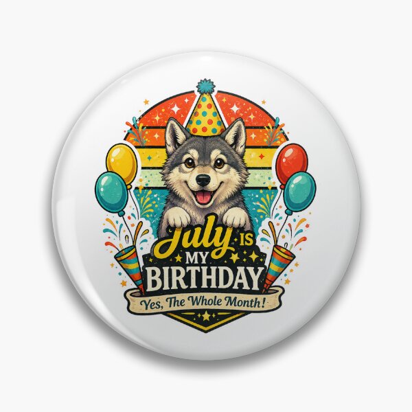 Item preview, Cute Wolf Birthday Month july summer cool designed and sold by QuiteOrbit.