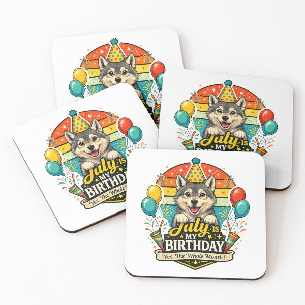 Item preview, Cute Wolf Birthday Month july summer cool designed and sold by QuiteOrbit.