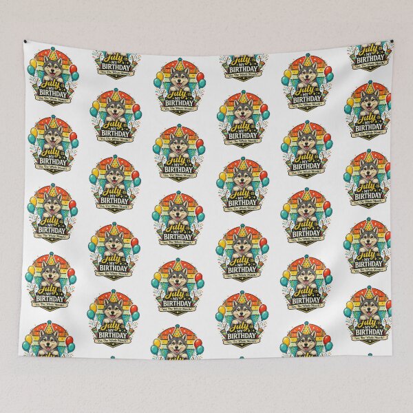 Item preview, Cute Wolf Birthday Month july summer cool designed and sold by QuiteOrbit.