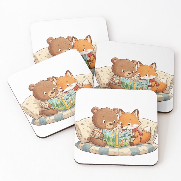 Item preview, Little Adventures - Cute Bear and Fox Reading Together designed and sold by TaiwanMemory.