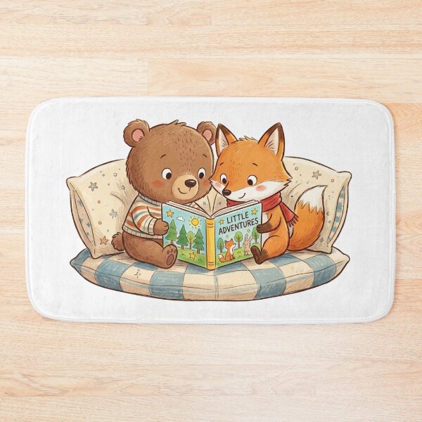 Item preview, Little Adventures - Cute Bear and Fox Reading Together designed and sold by TaiwanMemory.
