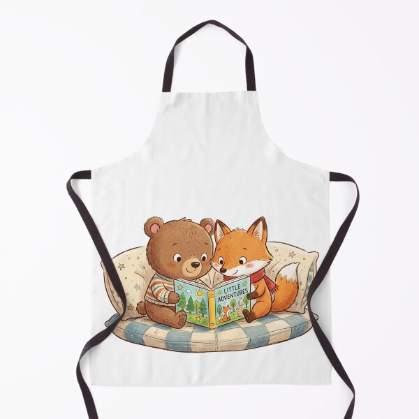 Item preview, Little Adventures - Cute Bear and Fox Reading Together designed and sold by TaiwanMemory.