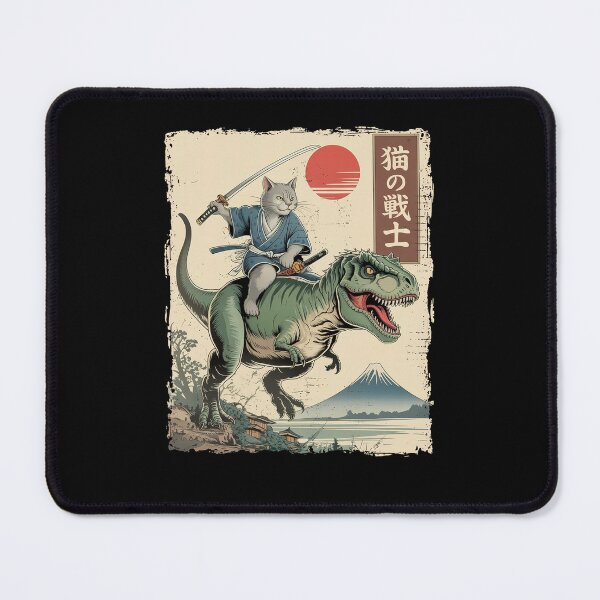 Item preview, Samurai Cat Riding T-Rex Japanese designed and sold by suhairee-studio.