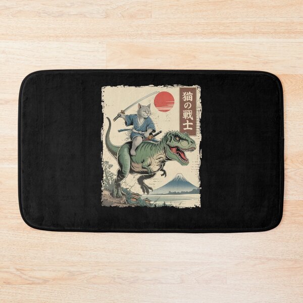 Item preview, Samurai Cat Riding T-Rex Japanese designed and sold by suhairee-studio.