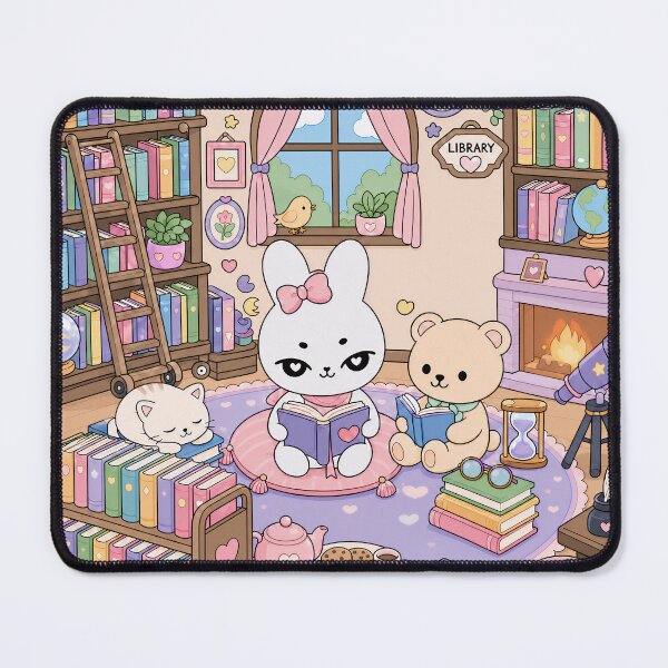 Item preview, Kawaii Cozy Library Reading Time designed and sold by kokoriiland.