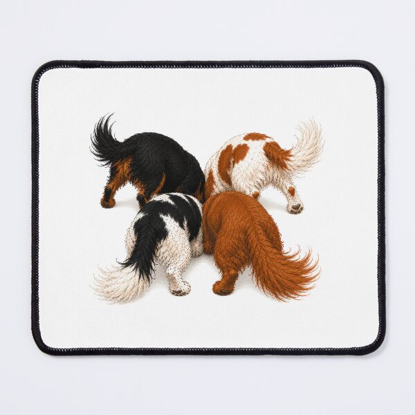 Item preview, Cavalier King Charles Spaniel Sniff Squad Watercolor Art | Funny Dog Illustration designed and sold by SakuraWaStyle.