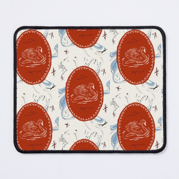 Item preview, Vintage Cameo Swan Illustration Red and Blue designed and sold by RM-Journey.