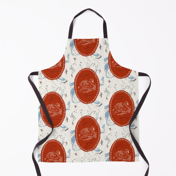 Item preview, Vintage Cameo Swan Illustration Red and Blue designed and sold by RM-Journey.