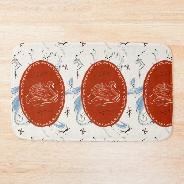 Item preview, Vintage Cameo Swan Illustration Red and Blue designed and sold by RM-Journey.