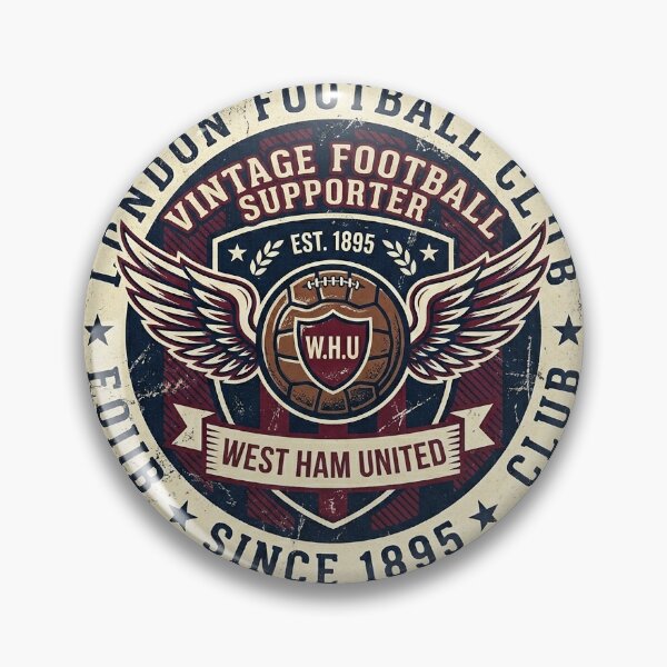 Item preview, London Football Club Vintage Supporter Retro Badge designed and sold by UrbanVoid Studio.