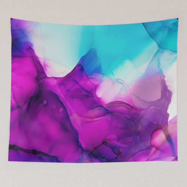 Item preview,  purple and  Blue Flowing Abstract Painting designed and sold by Differenceee.
