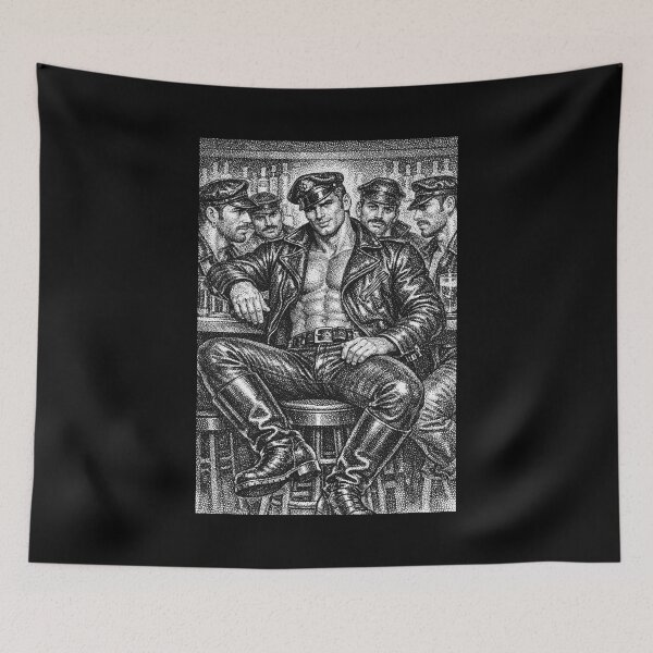 Item preview, Vintage Gay Leather Bar Daddy Desire Defiant Currency Tom of Finland Tribute Gay Pride Graphic Design designed and sold by ItsAKinkThing.