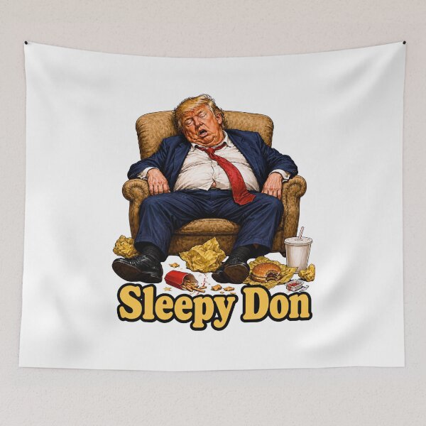 Item preview, Political Satire Prints Featuring Sleepy Donald Trump Humor designed and sold by PinUpPizzazz.
