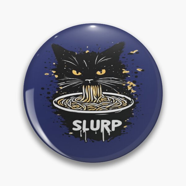 Item preview, Black Cat Slurping Ramen Noodles designed and sold by BlackSheeper.