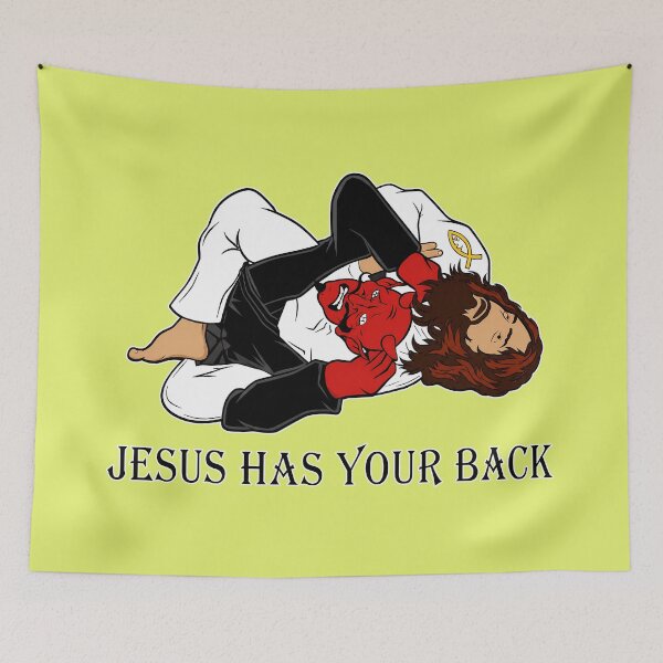 Item preview, Jiu Jitsu Jesus Has Your Back Funny Christian Bjj designed and sold by PastelWingg.