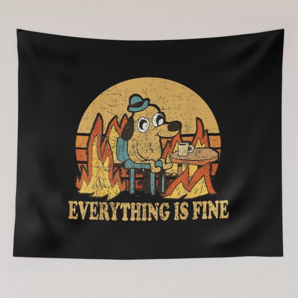 Item preview, Everything Is Fine Funny Dog In Fire Meme Classic T-Shirt designed and sold by Thefreenefnaf.