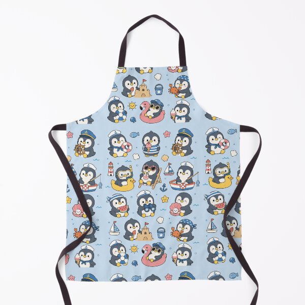Item preview, Cute Beach Penguin Kawaii Pattern designed and sold by Soft Berry Studio.