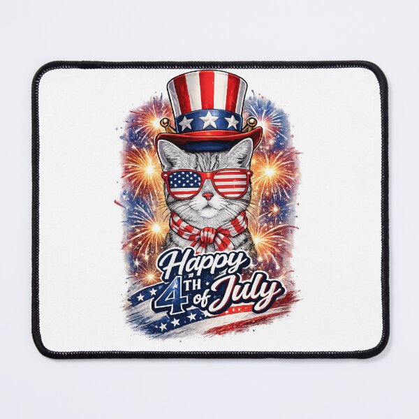 Item preview, Cute Cat Sunglasses 4th of July Fireworks designed and sold by QuiteOrbit.